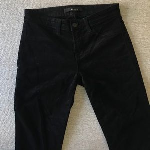 J Brand Mid Rise Super Skinny Black Velvet